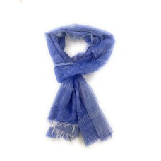 EMPORIO ARMANI STOLA BLUETTE IN MISTO COTONE CON LOGO LETTERING ALL OVER 