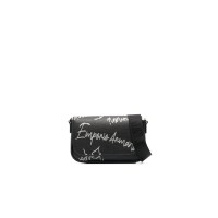 Emporio Armani Mini Borsa a tracolla Nera con Logo Lettering All Over