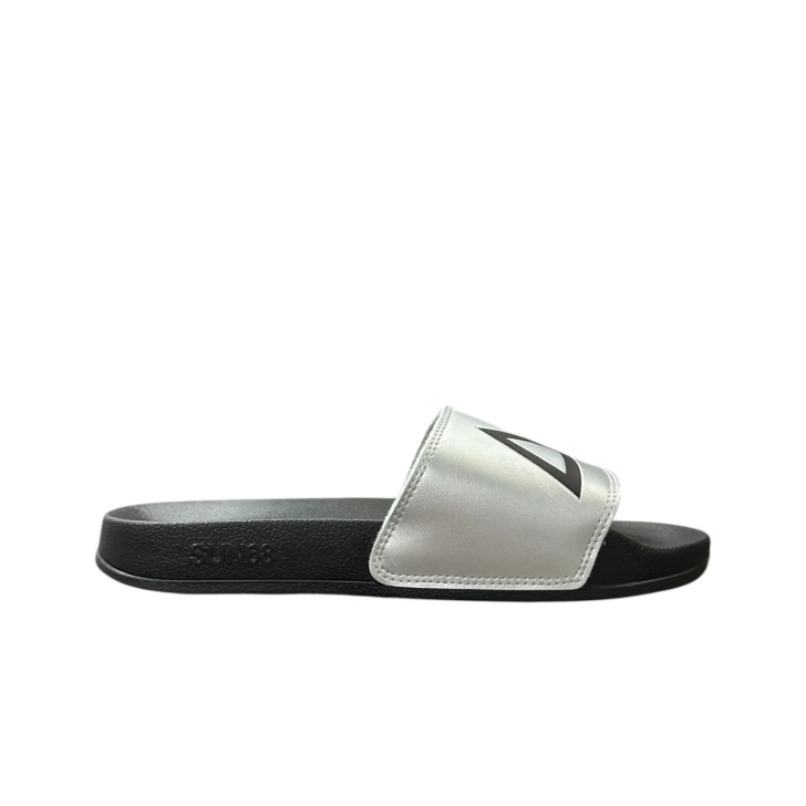 SUN68 SLIPPERS LOGO BLACK E SILVER