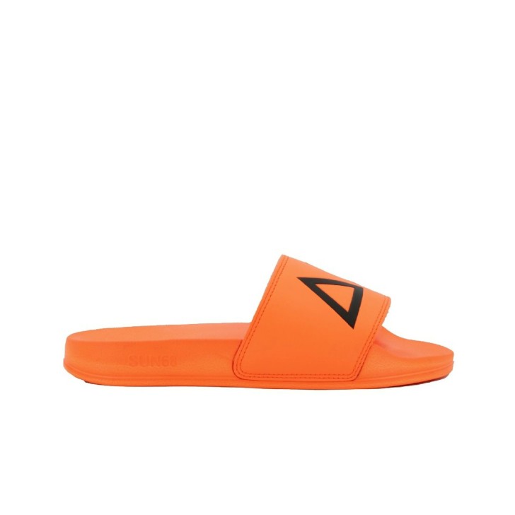 SUN68 CIABATTA ARANCIO FLUO DA UOMO CON LOGO NERO 