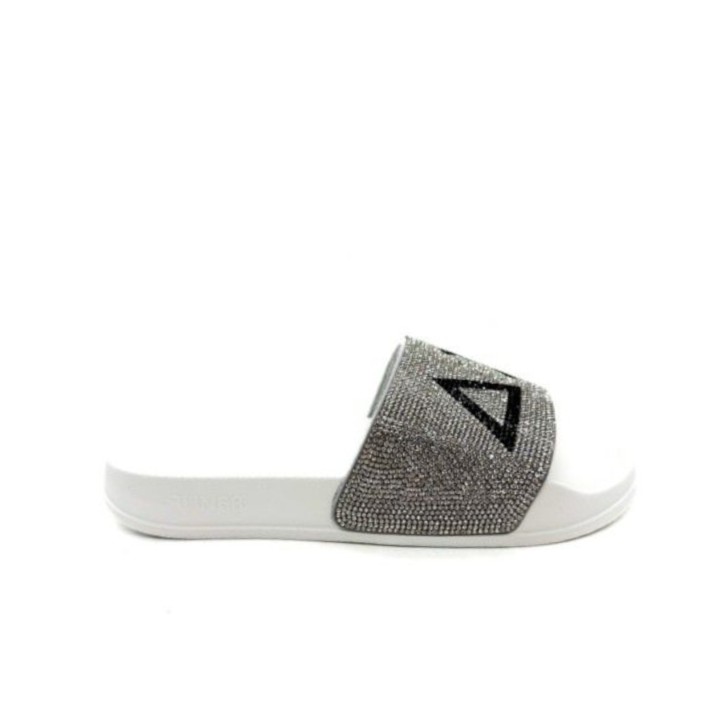 SUN68 CIABATTA DA DONNA BIANCA CON DETTAGLI STRASS 