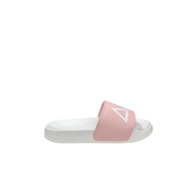 SUN68 GIRLS CIABATTA BIANCA E ROSA CON LOGO NELLA PARTE SUPERIORE 