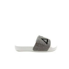 SUN68 GIRLS SLIPPERS LOGO STRASS WHITE 