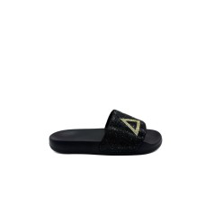 SUN68 GIRLS SLIPPERS LOGO STRASS BLACK 