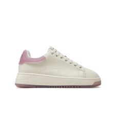 EMPORIO ARMANI SNEAKER IN PELLE CON RETRO SEMITRASPARENTE ROSA CON LOGO AQUILA E SUOLA ZIGRINATA