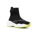 Emporio Armani Sneakers a calza chunky in maglia Nera con logo Aquila 3D sul retro a contrasto Verde Lime