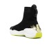 Emporio Armani Sneakers a calza chunky in maglia Nera con logo Aquila 3D sul retro a contrasto Verde Lime