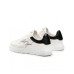 Emporio Armani Sneakers in pelle Bianca con logo lettering laterale a contrasto nero