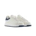 EMPORIO ARMANI SNEAKER IN LEATHER WHITE CON RETRO IN GOMMA BLUE CON LOGO AQUILA	