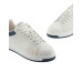 EMPORIO ARMANI SNEAKER IN LEATHER WHITE CON RETRO IN GOMMA BLUE CON LOGO AQUILA	