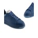 EMPORIO ARMANI SNEAKER IN LEATHER BLUE CON RETRO IN GOMMA BLUE CON LOGO AQUILA