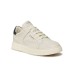 Emporio Armani Sneakers Bianca in pelle con logo lettering ai lati e inserto posteriore blu con logo Aquila a contrasto Bianco