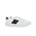 Emporio Armani Sneakers in pelle Bianca con inserti a contrasto nero ai lati e logo lettering