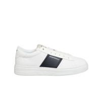 EMPORIO ARMANI SNEAKER BIANCA CON INSERTO NERO E LOGO LETTERING