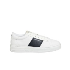 EMPORIO ARMANI SNEAKER BIANCA CON INSERTO NERO E LOGO LETTERING
