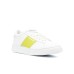 Emporio Armani Sneakers in pelle Bianca con inserti a contrasto verde lime ai lati e logo lettering