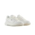 EMPORIO ARMANI SNEAKER IN SAFFIANO RIGENERATO E DETTAGLI IN NYLON CON LOGO EAGLE IN METALLO 