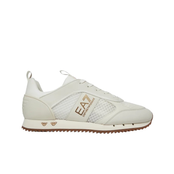 EA7 EMPORIO ARMANI SNEAKER IN TESSUTO WHITE/GOLD