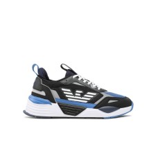 EA7 Emporio Armani Sneakers da Uomo Nera con inserti blu 