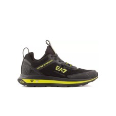 EA7 Emporio Armani Sneakers Nera da Uomo con inserti giallo fluo