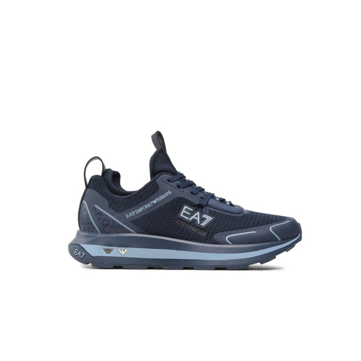 EA7 Emporio Armani Sneakers Blu da Uomo con logo a contrasto 