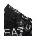 EA7 Emporio Armani Sneakers a calza da uomo nere con logo a contrasto 