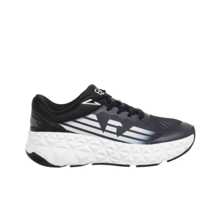 EA7 EMPORIO ARMANI SNEAKER IN TESSUTO BLACK CON MAXI LOGO AQUILA EA7