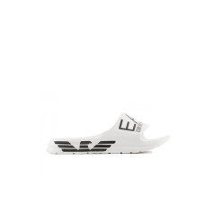 EA7 EMPORIO ARMANI CIABATTA DA UOMO BIANCA CON LOGO NERO 