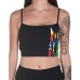 Adidas Originals Top Corto da Donna Nero con logo 