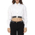 Versace Jeans Couture Camicia Bianca con fondo elastico nero e logo stampato bianco