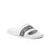 Emporio Armani Ciabatta Bianca in PVC con nastro in tessuto con logo jacquard a contrasto