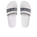 Emporio Armani Ciabatta Bianca in PVC con nastro in tessuto con logo jacquard a contrasto