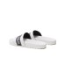 Emporio Armani Ciabatta Bianca in PVC con nastro in tessuto con logo jacquard a contrasto