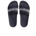 Emporio Armani Ciabatta Blu in PVC con nastro in tessuto con logo jacquard a contrasto