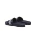 Emporio Armani Ciabatta Blu in PVC con nastro in tessuto con logo jacquard a contrasto
