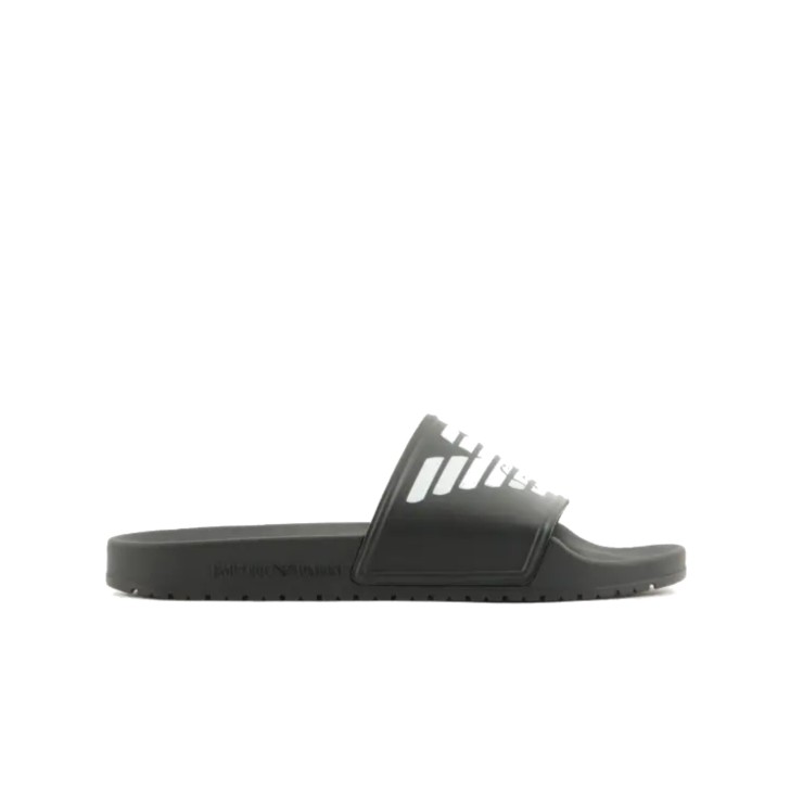 EMPORIO ARMANI CIABATTA BLACK CON LOGO AQUILA WHITE