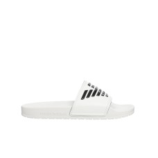 EMPORIO ARMANI CIABATTA WHITE CON LOGO AQUILA BLACK