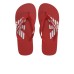 Emporio Armani Infradito rosso in gomma con logo Emporio Armani sulla tomaia e logo Aquila stampata su sottopiede