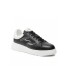 Emporio Armani Sneakers Nera con logo lettering ai lati e  inserto posteriore martellato