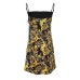 Versace Jeans Couture Abito Midi da Donna nero con stampa logo all over