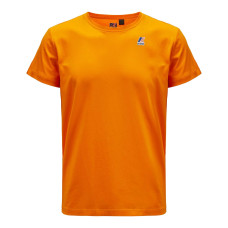 K-Way T-shirt LE VRAI EDOUARD a manica corta arancione con logo stampato K-WAY nella parte anteriore