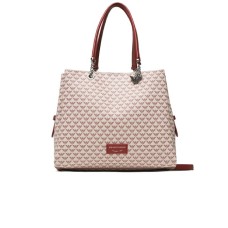 Emporio Armani Borsa a spalla Rossa con Stampa Monogram Eagle All Over e tracolla regolabile, estraibile