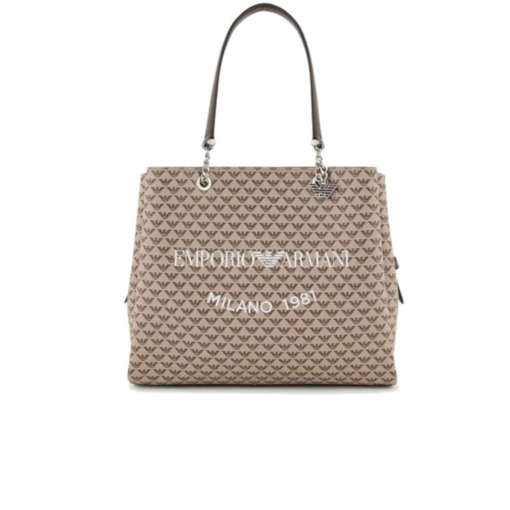 EMPORIO ARMANI SHOPPING BAG EAGLE ALL OVER CON CHARM AQUILA 