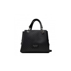 Emporio Armani Borsa a mano Nera con Stampa Monogram Eagle All Over e tracolla regolabile, estraibile