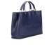 EMPORIO ARMANI SHOPPING BAG BLU CON TRACOLLA IN NASTRO CON LOGO LETTERING ALL OVER REGOLABILE ESTRAIBILE