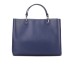 EMPORIO ARMANI SHOPPING BAG BLU CON TRACOLLA IN NASTRO CON LOGO LETTERING ALL OVER REGOLABILE ESTRAIBILE