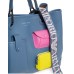 Emporio Armani Borsa a mano Blu Denim MyEA Bag multitasche stampa cervo e tracolla regolabile, estraibile in nastro con logo lettering All Over
