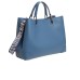 Emporio Armani Borsa a mano Blu Denim MyEA Bag multitasche stampa cervo e tracolla regolabile, estraibile in nastro con logo lettering All Over