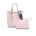 EMPORIO ARMANI SHOPPING BAG ROSA CON TRACOLLA IN NASTRO CON LOGO ALL OVER REGOLABILE ESTRAIBILE