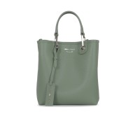 EMPORIO ARMANI SHOPPING BAG VERDE CON TRACOLLA IN NASTRO CON LOGO ALL OVER REGOLABILE ESTRAIBILE